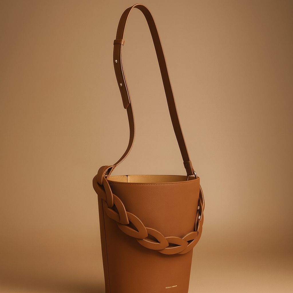 Louise Large Brown Bucket Bag
