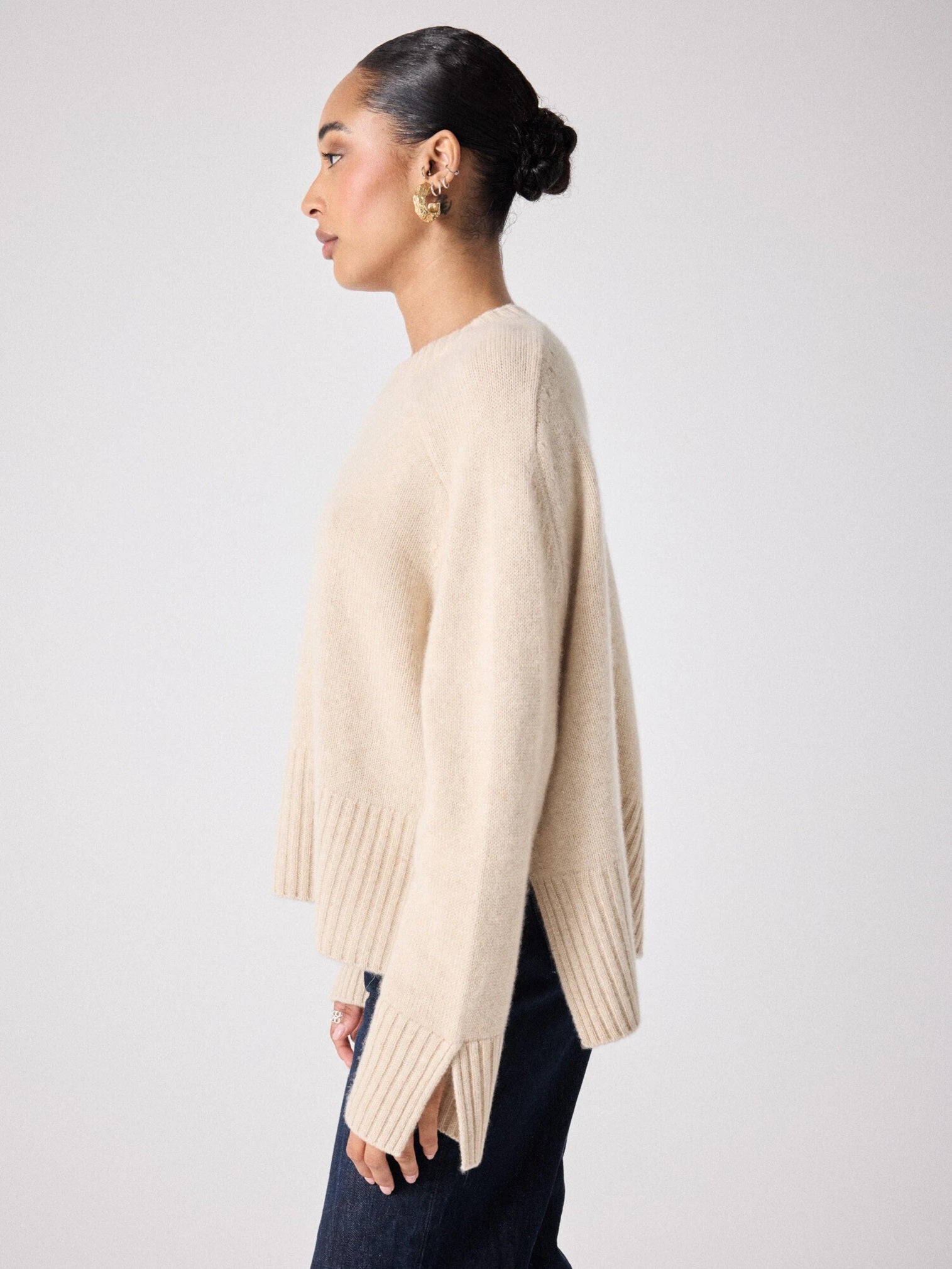 Cashmere Jumper with Openwork Back Detail