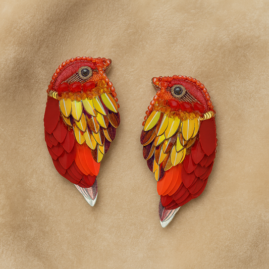Robin Earrings Red
