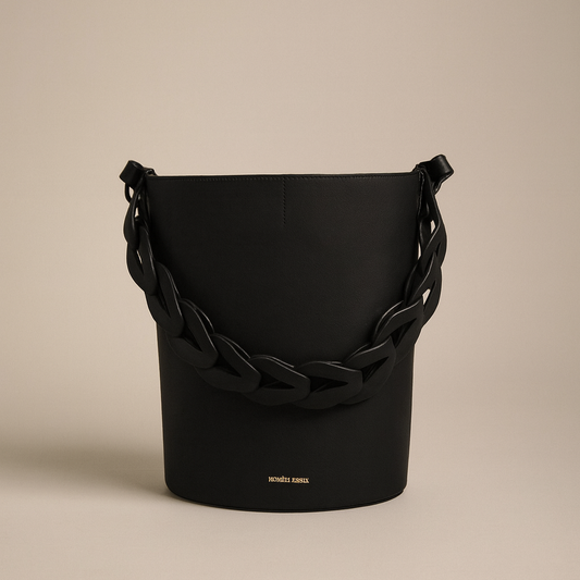 Louise Large Black Bucket Bag
