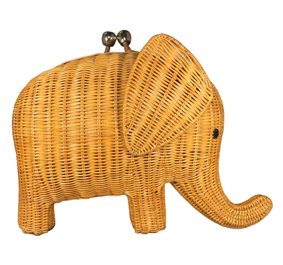Elephant Wicker Clutch