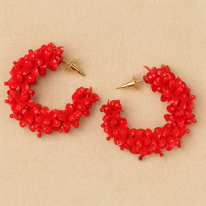 Flower Small Hoop Earrings