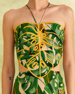 Load image into Gallery viewer, Tropical Leaves Midi Dress
