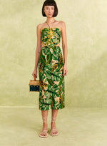 Load image into Gallery viewer, Tropical Leaves Midi Dress
