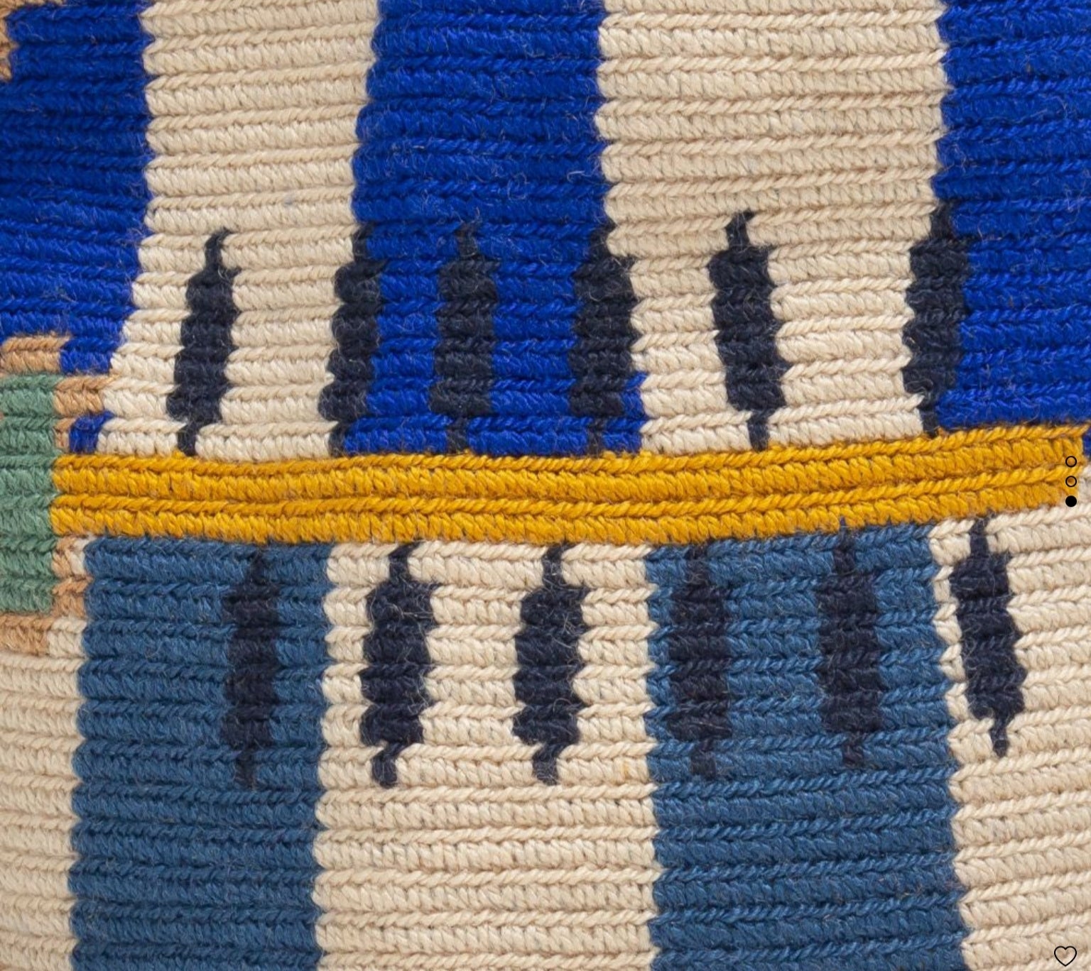 Handmade Small Wayuu Royal Blue & Yellow