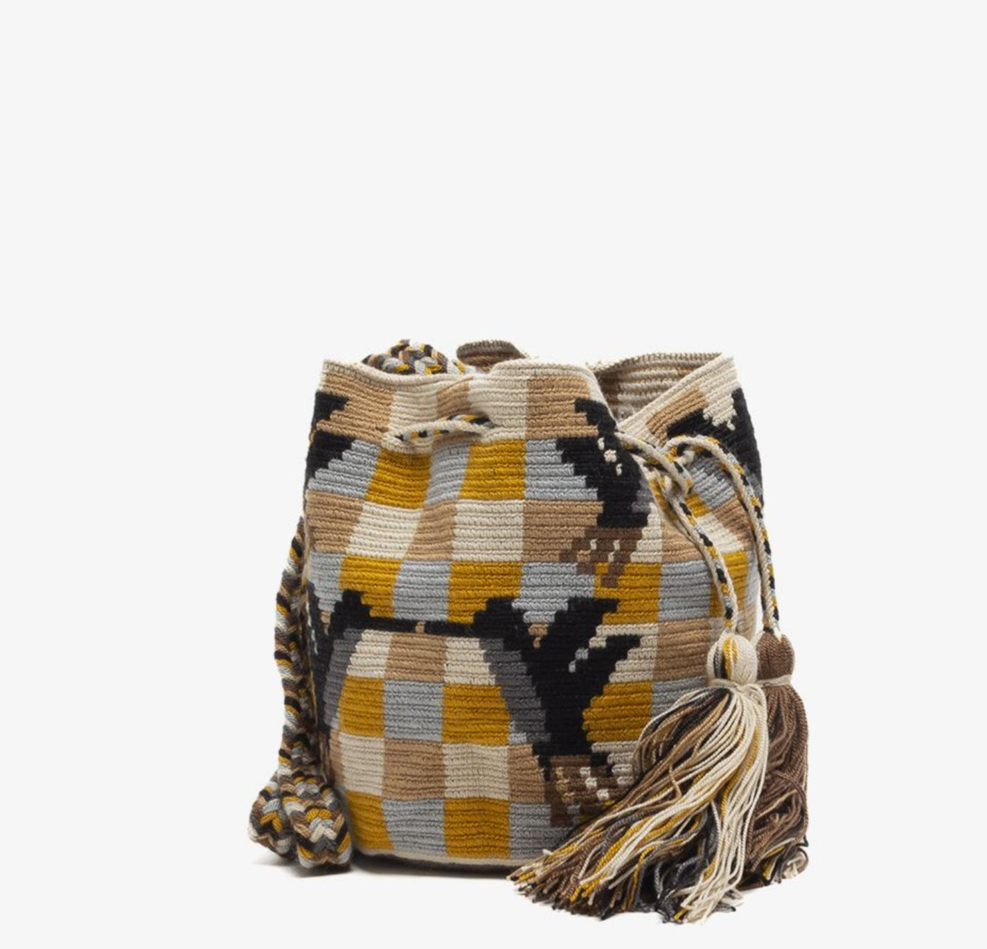 Handmade Crossbody Wayuu Mustard & Beige