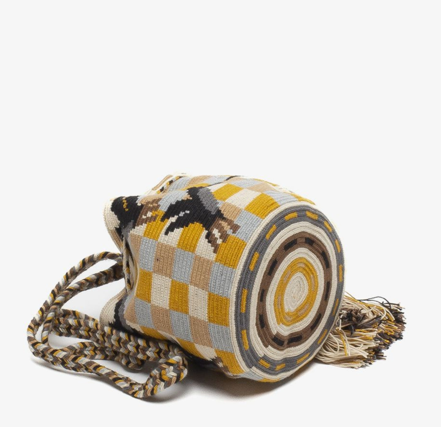 Handmade Crossbody Wayuu Mustard & Beige