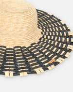 Load image into Gallery viewer, Black &amp; Natural Straw Hat
