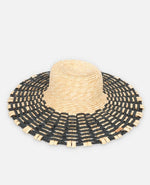 Load image into Gallery viewer, Black &amp; Natural Straw Hat
