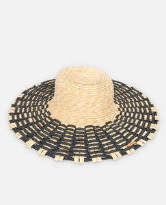 Black & Natural Straw Hat