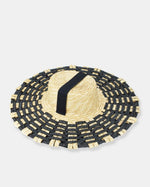 Load image into Gallery viewer, Black &amp; Natural Straw Hat
