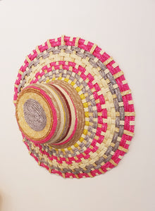 Fuchsia Natural Woven Straw Hat