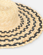 Load image into Gallery viewer, Natural &amp; Black Woven Straw Hat
