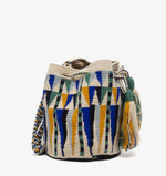 Load image into Gallery viewer, Handmade Small Crossbody Wayuu Electric Blue &amp; Green
