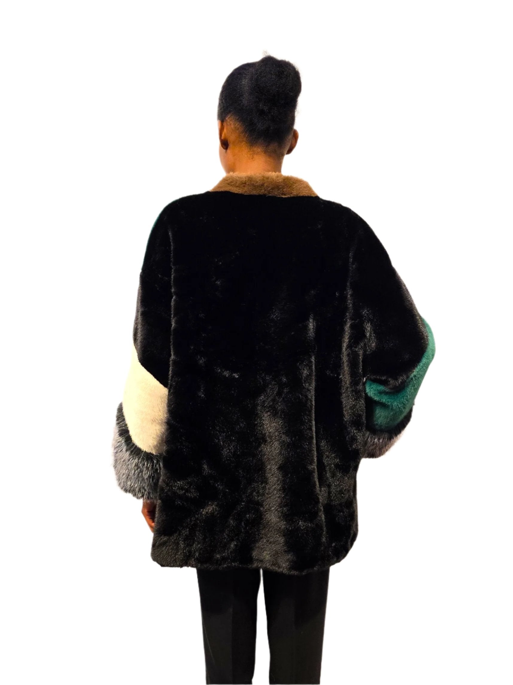 Faux Fur Multi Color Coat