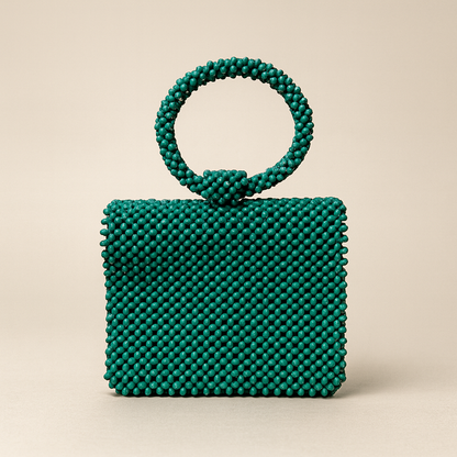 Wood Beads Boxed Clutch