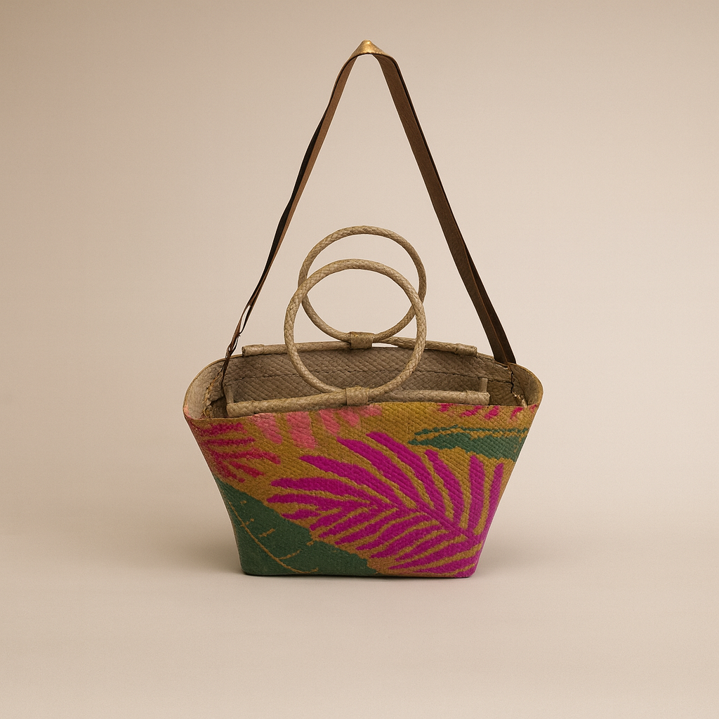Medium Shopper Beach Palm Leaves Bag