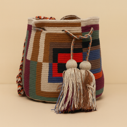 Handmade Small Crossbody Wayuu Ostrich