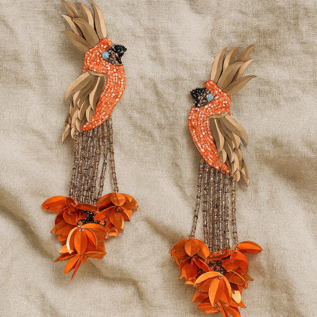 Bird Of Paradise Earrings Orange