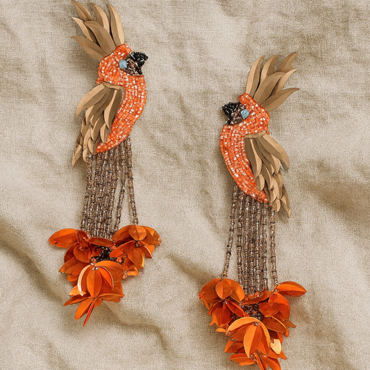 Bird Of Paradise Earrings Orange