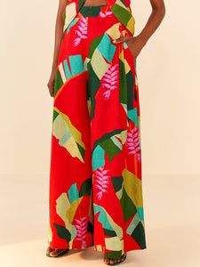 Red Heliconia Pants