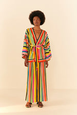 Load image into Gallery viewer, Rainbow Stripes Kimono
