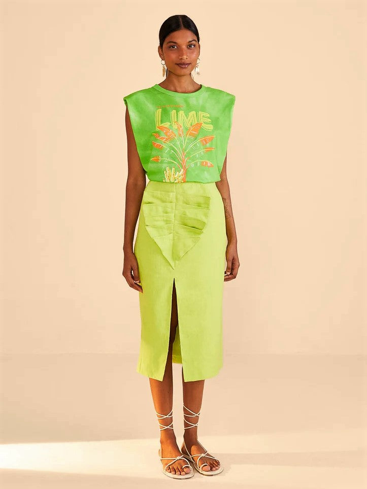 Lime Leaf Midi Skirt