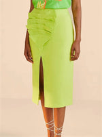 Load image into Gallery viewer, Lime Leaf Midi Skirt
