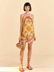 Beach Toucans Scarf Mini Dress