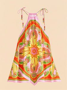 Beach Toucans Scarf Mini Dress