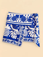 Load image into Gallery viewer, Jungle Scarf Navy Blue Mini Skirt

