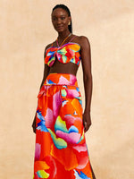 Load image into Gallery viewer, Ombre Chita Red Midi Skirt
