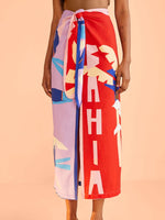 Load image into Gallery viewer, Brasil Bahia Scarves Midi Skirt
