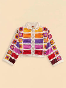 Mixed Crochet Stripes Shirt