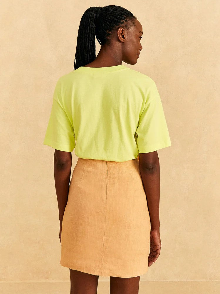 Beige Leaf Mini Skirt