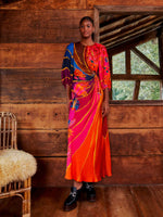 Load image into Gallery viewer, Vintage Wave Circle Cut-Out Midi Dress

