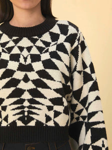 Black Heart Deco Knit Sweater