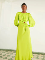 Load image into Gallery viewer, Lime Pipping Midi Dress
