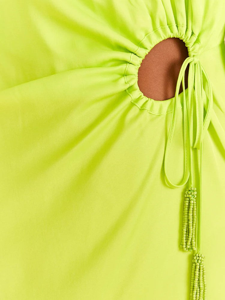 Lime Pipping Midi Dress