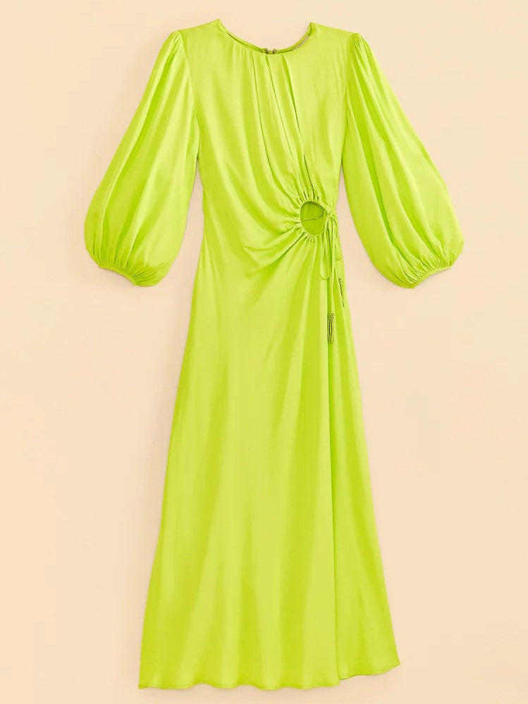 Lime Pipping Midi Dress