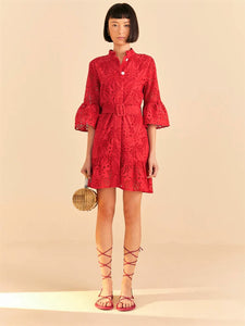 Red Palm Tree Mini Dress