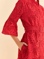 Load image into Gallery viewer, Red Palm Tree Mini Dress
