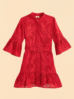 Load image into Gallery viewer, Red Palm Tree Mini Dress

