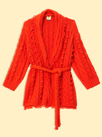 Load image into Gallery viewer, Orange Braided Knit Cardigan
