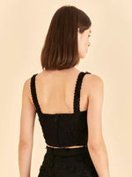 Load image into Gallery viewer, Black 3d Flower Corset Crop Top
