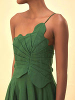 Load image into Gallery viewer, Green One Shoulder Lea Mini Dress
