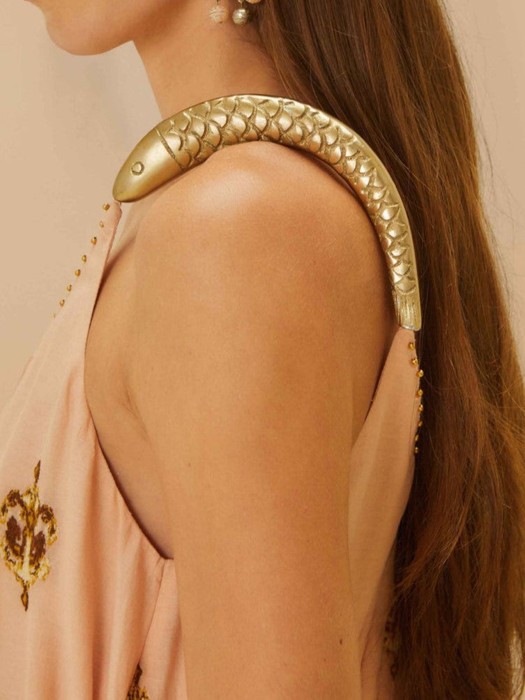 Sand Anchor Tapestry Fish Strap Maxi Dress