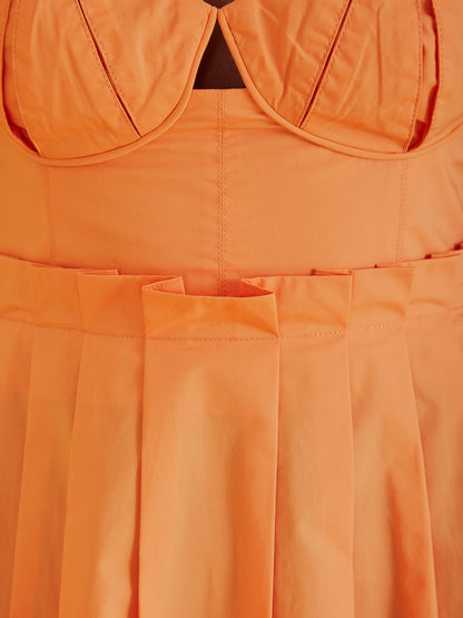 Bicolor Sleeveless Midi Dress