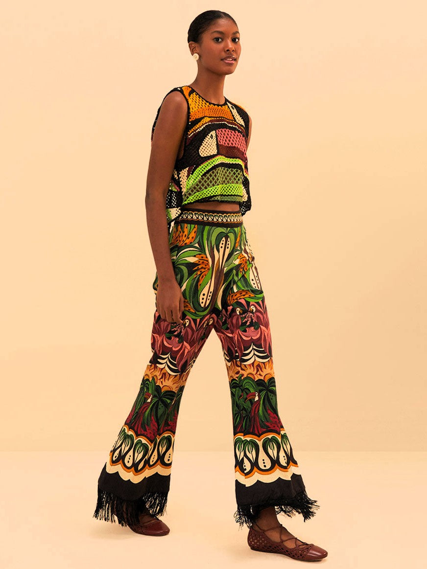Green Coconut Tree Flow Pants
