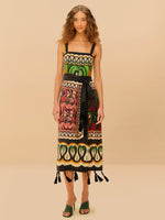 Load image into Gallery viewer, Green Coconut Tree Flow Scarf Dress
